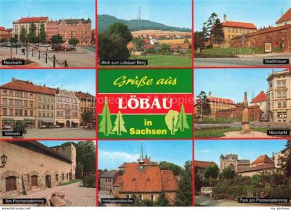 Loebau Sachsen Neumarkt Loebauer Berg Stadtmauer Altmarkt Neumarkt Promenadenrin