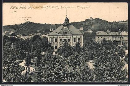 AK Kötzschenbroda-Nieder-Lössnitz, Rathaus am Königsplatz