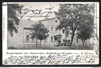 AK Löwenberg /Mark, Bundeshotel des Deutschen Radfahrer-Bundes, Inh. H. Schüner