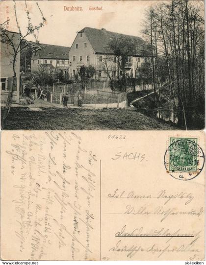 Ansichtskarte Lommatzsch Daubnitz Gasthaus 1909