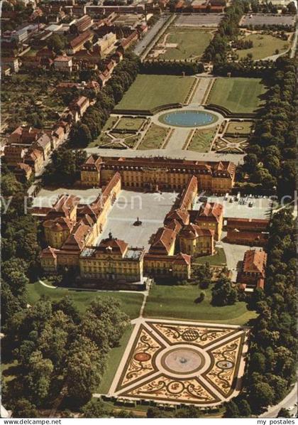 Ludwigsburg Schloss Ludwigsburg mit Garten Bluehendes Barock Fliegeraufnahme