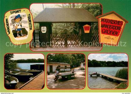 Groeben Ludwigsfelde Maerkisches Wanderdorf Bootshafen Angelsteg Innenhof Badest