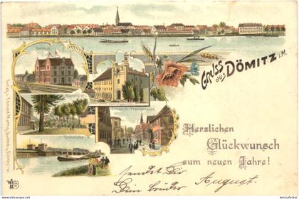Gruss aus Dömitz - Litho