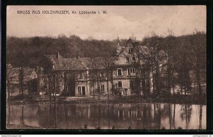 AK Holzhausen Kr. Lübbecke i. W., Teilansicht am Wasser