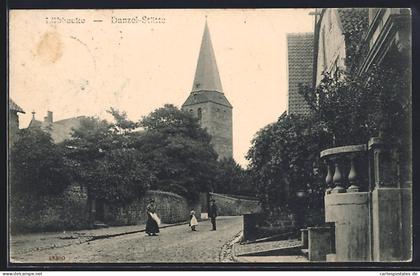 AK Lübbecke, Danzel-Stätte mit Kirchturm