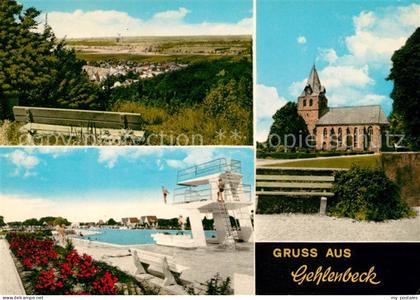 Gehlenbeck Luebbecke Westfalen Schwimmbad Kirche Panorama