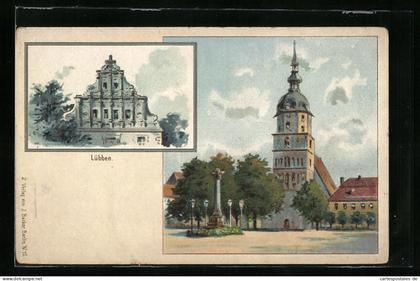 AK Lübben, Ortspartie mit Kirche