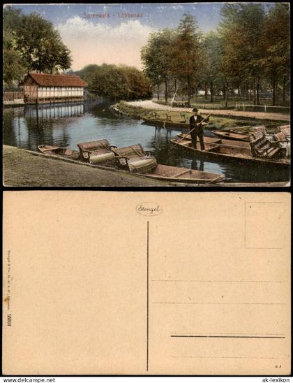 Ansichtskarte Lübbenau (Spreewald) Lubnjow Spreehafen 1928