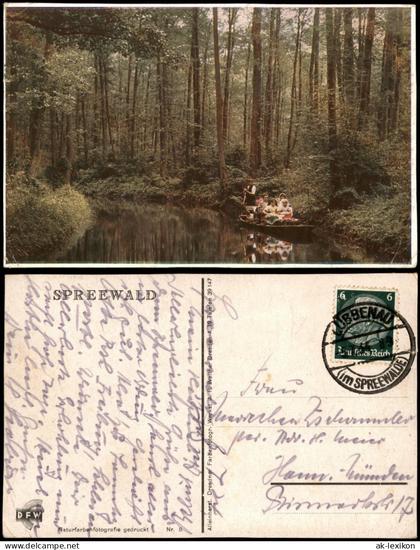 Lübbenau Spreewald Kahnfahrt Spreewald 1934   gelaufen mit Stempel LÜBBENAU