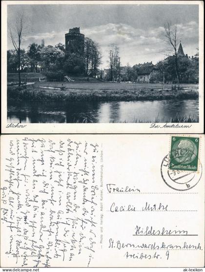 Ansichtskarte Lüchow (Wendland) Straßenpartie am Amtsturm 1937