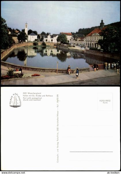 Hummersen Lügde (Westfalen) 3522 Weserbergland Hafen Ev. Kirche Rathaus 1980