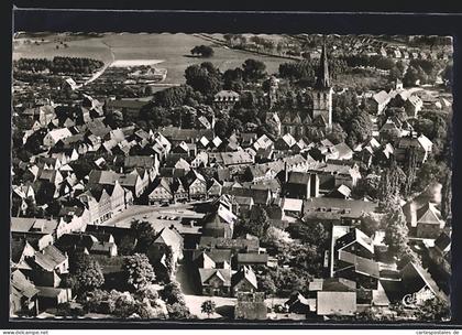 AK Lüdinghausen i. W., Fliegeraufnahme vom Ort mit Blick zur Kirche