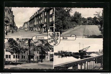 AK Lünen, Ortsansicht, Jägerstrasse und Hafen