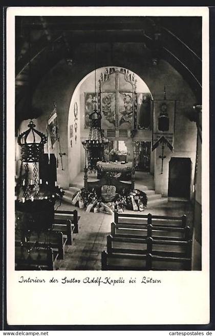 AK Lützen, Interieur der Gustav Adolf-Kapelle