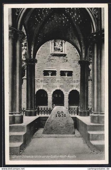 AK Lützen, Schwedenstein vor der Gustav-Adolf-Kapelle