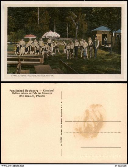 Ansichtskarte Rochsburg-Lunzenau Familienbad Badegäste Kleintirol 1928