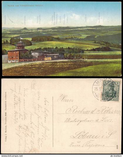 Ansichtskarte Maxen Künstlerkarte - Blick nach Finkenfang 1912