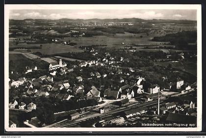 AK Meckenbeuren, Ortsansicht vom Flugzeug aus gesehen