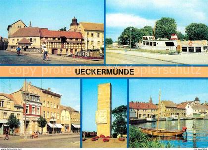 Ueckermuende Mecklenburg Vorpommern Ueckerbruecke am Hafen Ehrenmal Hafen