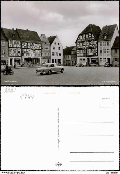 Ansichtskarte Mellrichstadt Marktplatz, Autos Geschäfte 1963
