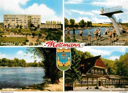 Mettmann Kreishaus Freibad Sprungturm Schwarzwaldhaus Goldbergerteich