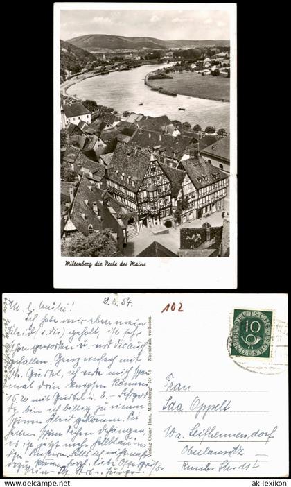 Ansichtskarte Miltenberg (Main) Panorama-Ansicht 1954