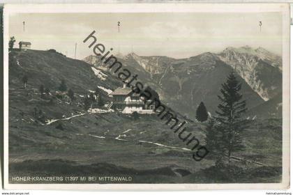 Hoher-Kranzberg bei Mittenwald - Kranzberghaus - Foto-Ansichtskarte - Verlag A. Irl Mittenwald