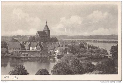 Mölln, Altstadt mit Kirche, von Seen umgeben, um 1915
