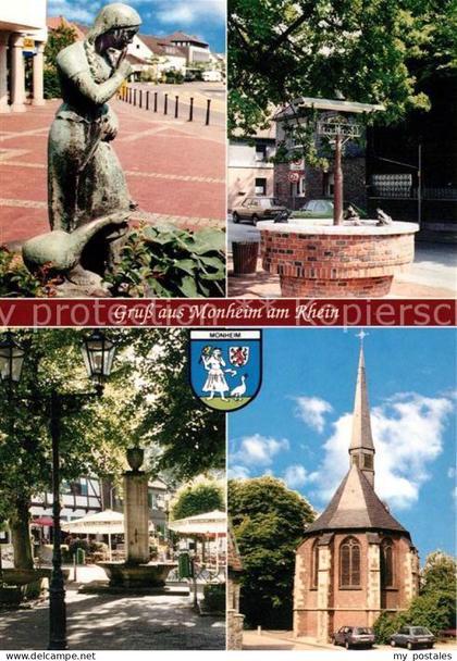 Monheim Rhein Gaenseliesel Brunnen Markt Kirche