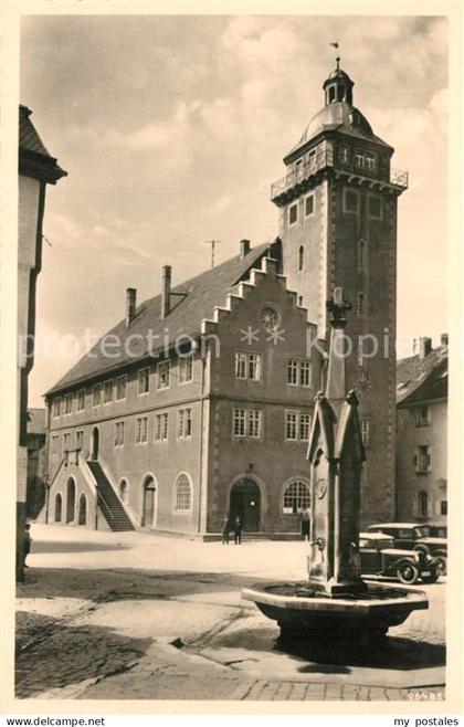 Mosbach Baden Rathaus Brunnen