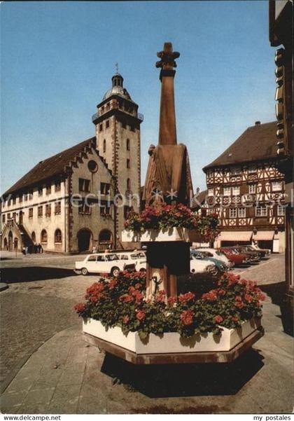 Mosbach Baden Rathaus Fachwerkhaeuser