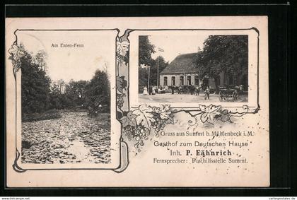 AK Summt b. Mühlenbeck i. M., Gasthof zum Deutschen Hause, Am Enten-Fenn