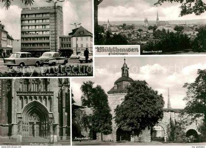 Muehlhausen Thueringen Panorama Hotel Stadt Muehlhausen Marienkirche Portal Frau