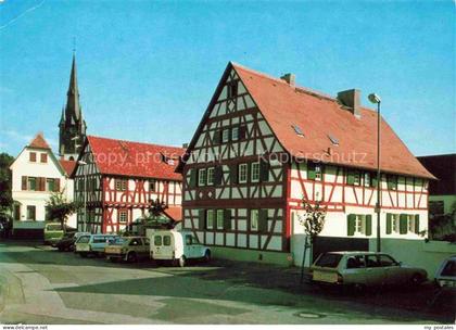 Muehlheim  Main Offenbach Hessen Fachwerkhaeuser in der Pfarrgasse