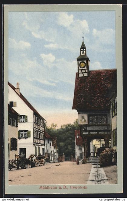 AK Mühlheim a. D., Ortspartie an der Hauptstrasse