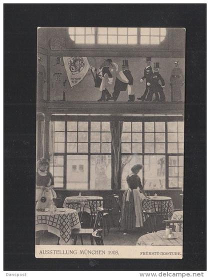 AK Ausstellung München 1908 Frühstücksstube
