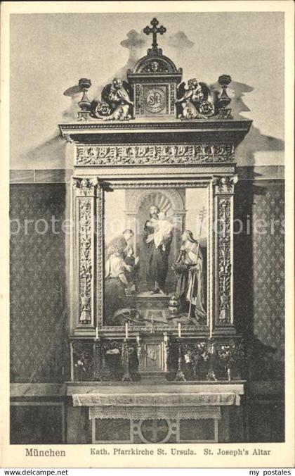 Muenchen Katholische Pfarrkirche St Ursula St Joseph Altar