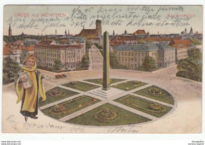 Muenchen old postcard posted 1905 Muenchen to Zagreb b200907