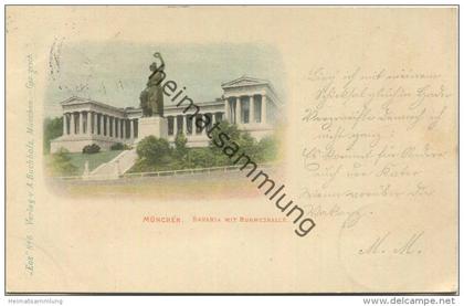 München - Bavaria mit Ruhmeshalle - Verlag A. Buchholz München gel. 1898