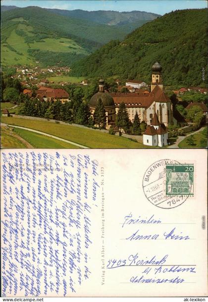 Münstertal/Schwarzwald Kloster St. Trudpert, Panorama-Ansicht 1968