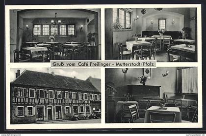 AK Mutterstadt / Pfalz, Café Freilinger mit Innenansichten