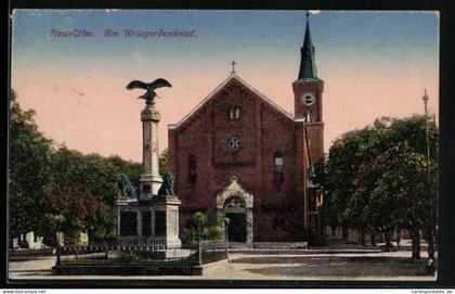 AK Neu-Ulm, Kirche mit Kriegerdenkmal