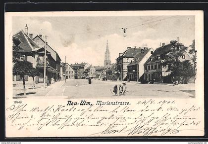 AK Neu-Ulm, Marienstrasse mit Münster