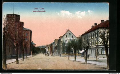 AK Neu-Ulm, Maximilianstrasse mit Gasthof