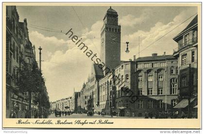 Berlin-Neukölln - Berlinerstrasse mit Rathaus ca. 1940 - Verlag Felix Setecki Berlin