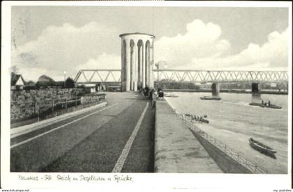 Neuwied Rhein Neuwied Pegelturm Bruecke x 1953