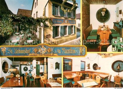 Nierstein Rhein Gutsausschank St Urbanshof Gastraeume Gartenterrasse