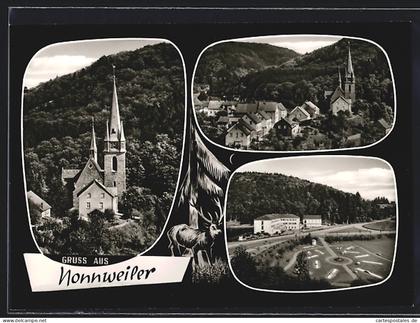 AK Nonnweiler, Ortsansichten mit Kirche