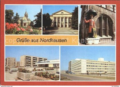 Nordhausen Thueringen Meyenburg Museum Stadttheater Roland Statue Neubaugebiet K