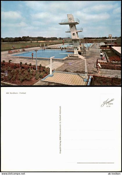 Ansichtskarte Nordhorn Freibad Schwimmbad Nordhorn Sprungturm 1985